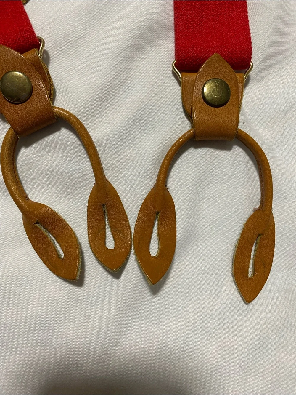 L.L. Bean Vintage Red Suspenders with Brass Clip